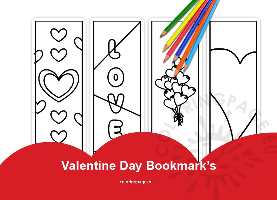 valentine day bookmarks