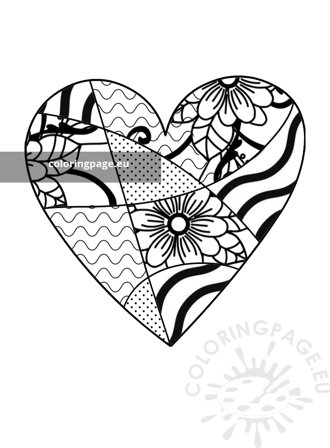 zentangle heart art