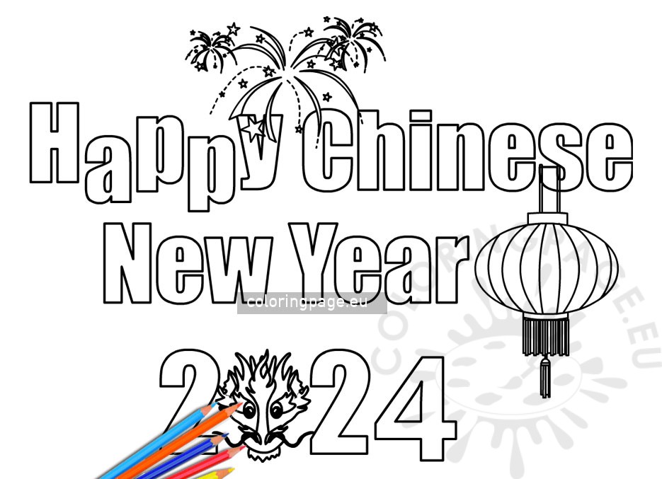 Chinese New Year 2024 Coloring Page