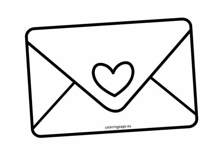 Envelope heart | Coloring Page