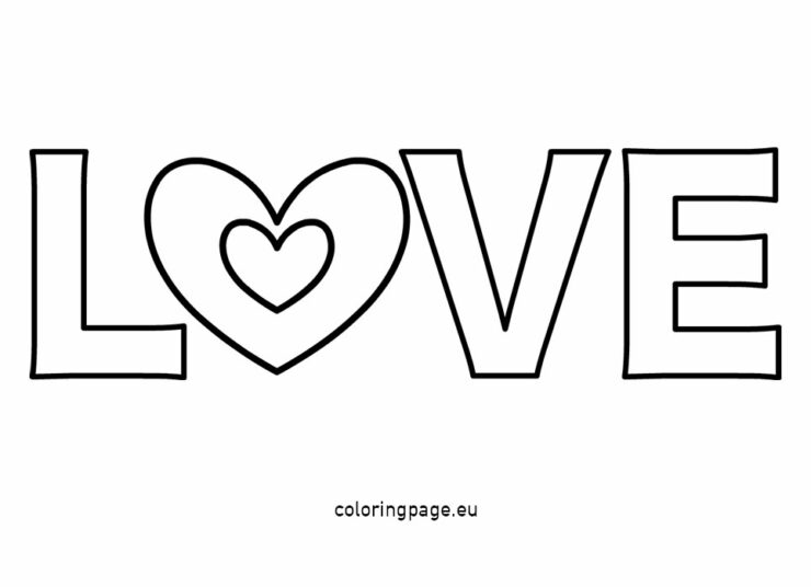 Love text | Coloring Page