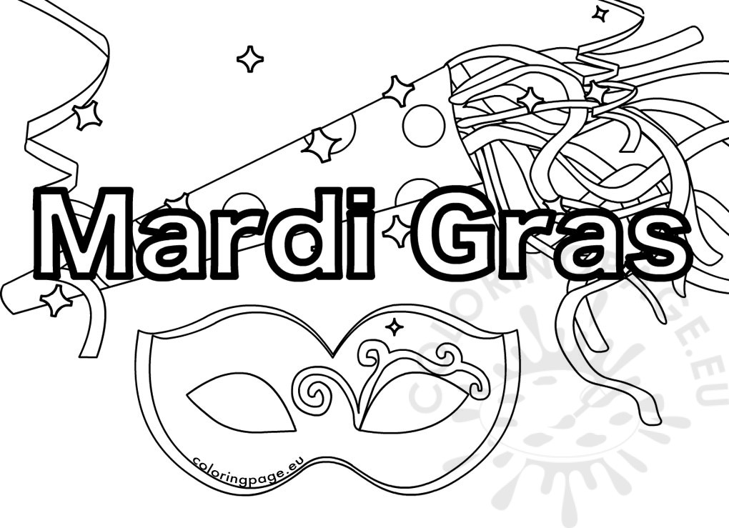 Mardi Gras text | Coloring Page