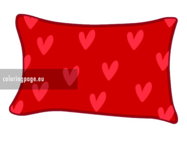 red pillow hearts