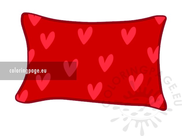 red pillow hearts
