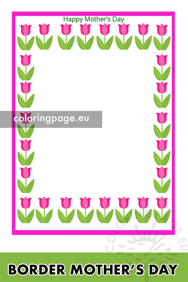 Border Mother's day template | Coloring Page