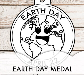 earth day medal coloring