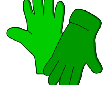 green gardening gloves