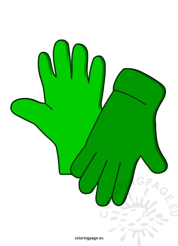 green gardening gloves