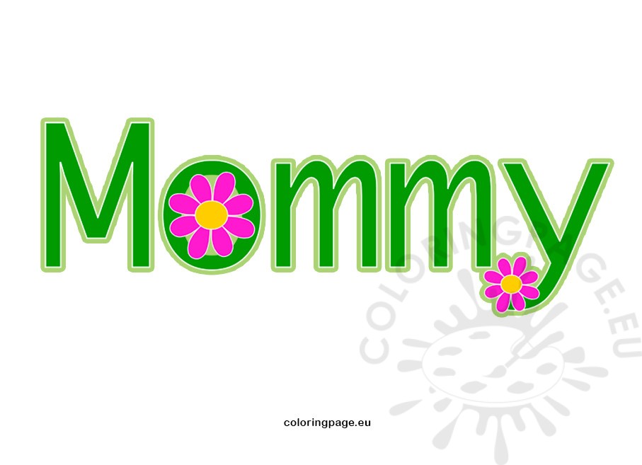 green mommy lettering