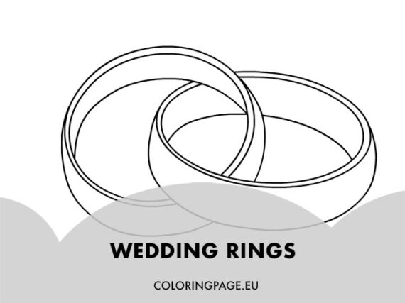 Intertwined wedding rings | Coloring Page