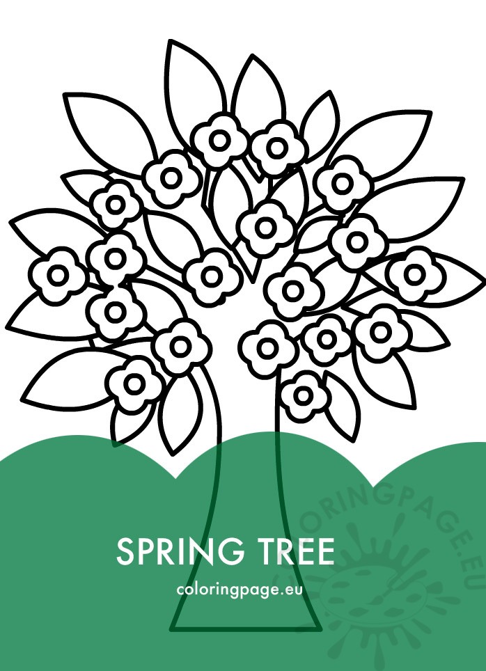 Printable Spring Tree | Coloring Page