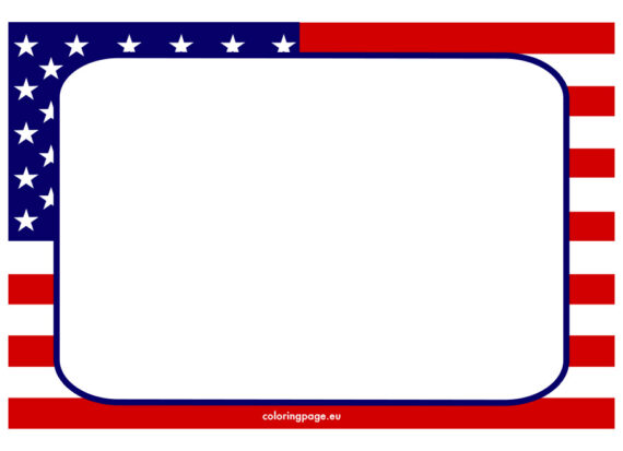 American Flag Border | Coloring Page