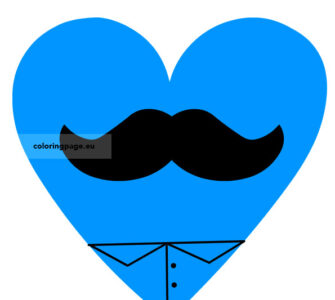 blue heart mustache