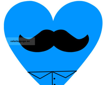 blue heart mustache
