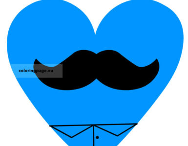 blue heart mustache
