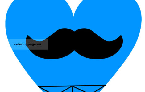 blue heart mustache