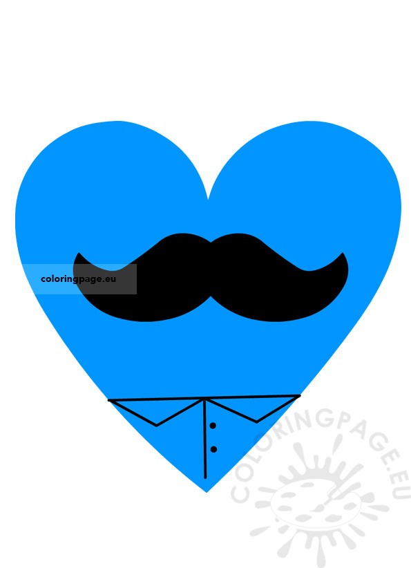 blue heart mustache