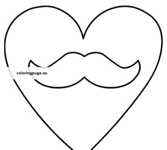 mustache heart template