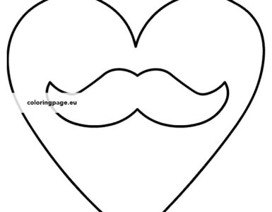 mustache heart template