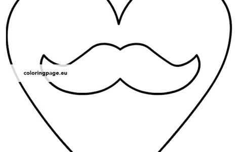 mustache heart template