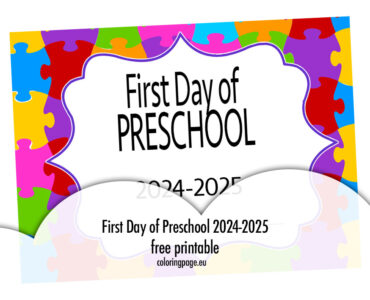 first day preschool 2024 sign