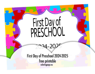 first day preschool 2024 sign