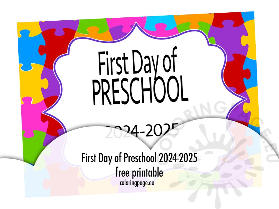 first day preschool 2024 sign