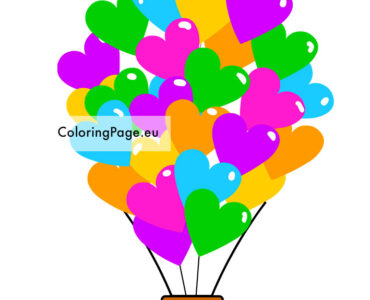 hot air balloon with hearts