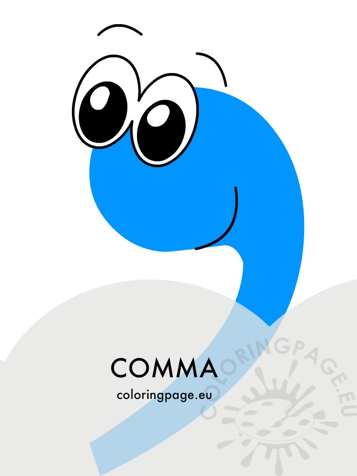 blue comma