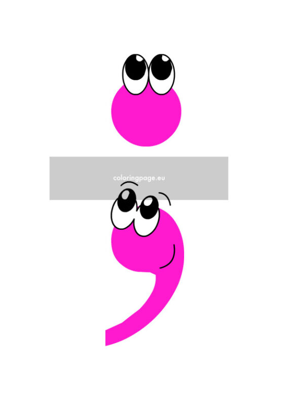 Pink semicolon | Coloring Page