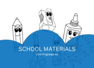 School Supplies coloring page