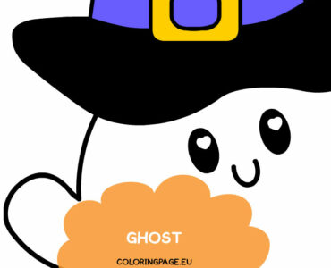 cute ghost wearing hat