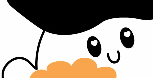 cute ghost wearing hat