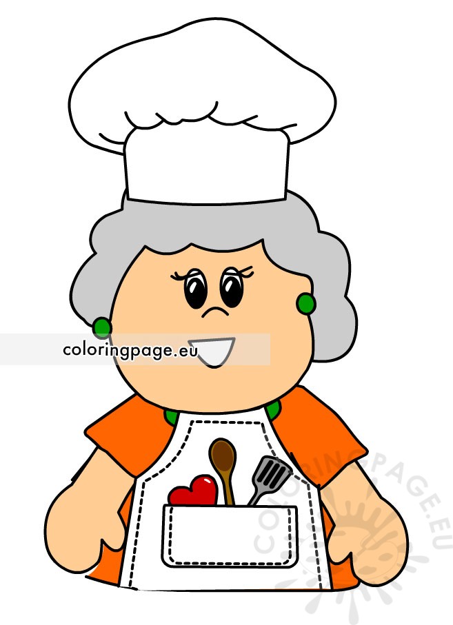 grandmother chef cartoon