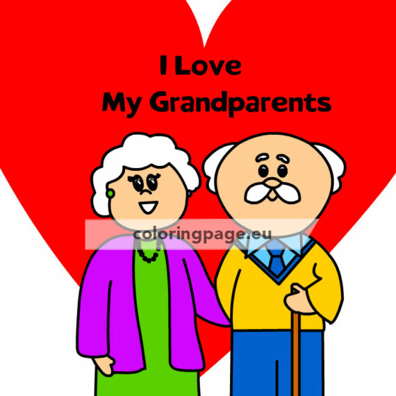 I Love My Grandparents | Coloring Page