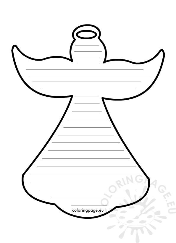 Angel Shaped Writing | Coloring Page