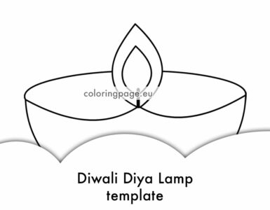 diwali diya lamp template