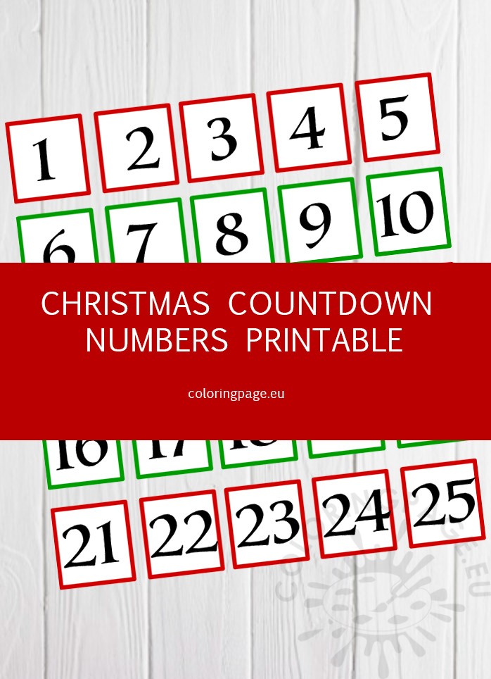 christmas countdown numbers