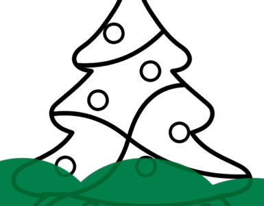 christmas tree line art