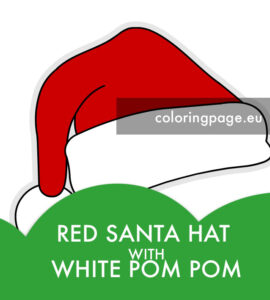 red santa hat pom pom