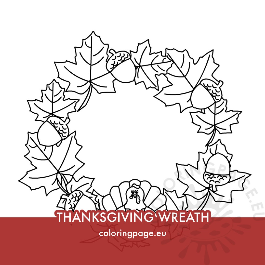 Thanksgiving Turkey Wreath | Coloring Page