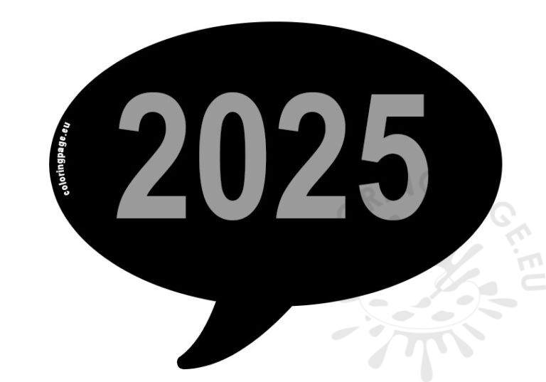 2025 Speech Bubble Coloring Page