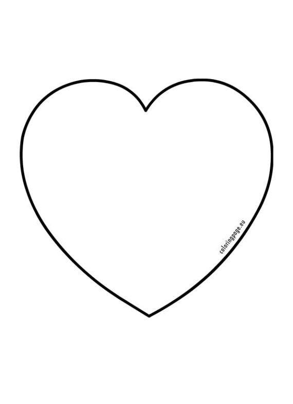 Blank Heart Template Coloring Page