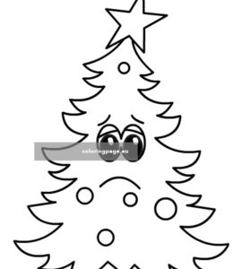 cartoon christmas tree sad