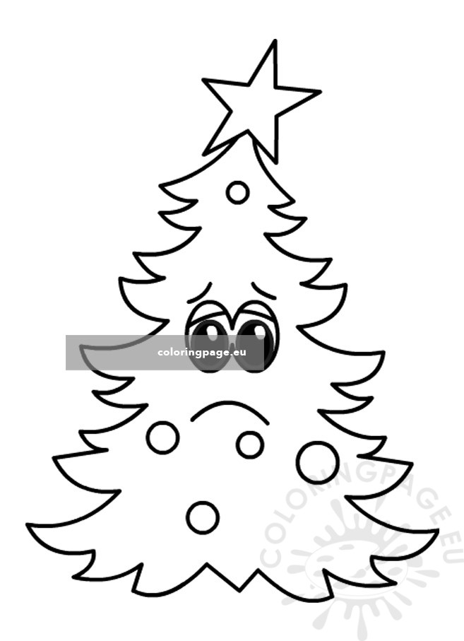 cartoon christmas tree sad