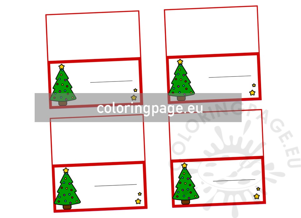 Christmas Tree Place Cards Coloring Page