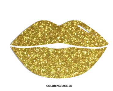 gold glitter lips