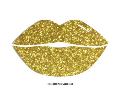 gold glitter lips