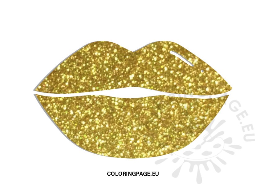 gold glitter lips