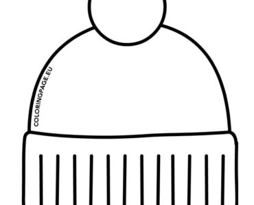 outline winter hat drawing